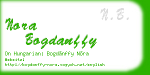 nora bogdanffy business card